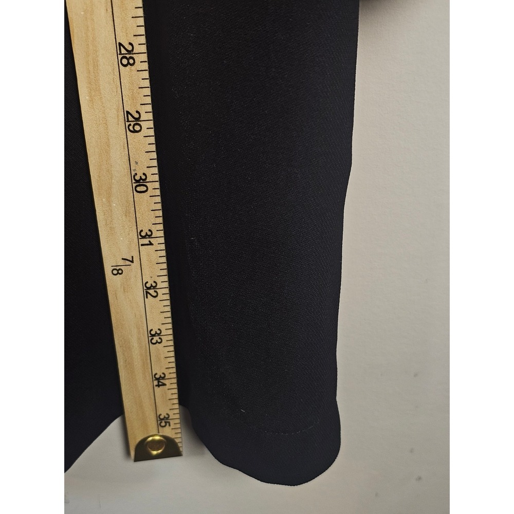 HM Black Pearl Cuff Long Sleeve Shift Dress Round Neck Mini Size 10 - Picture 5 of 8